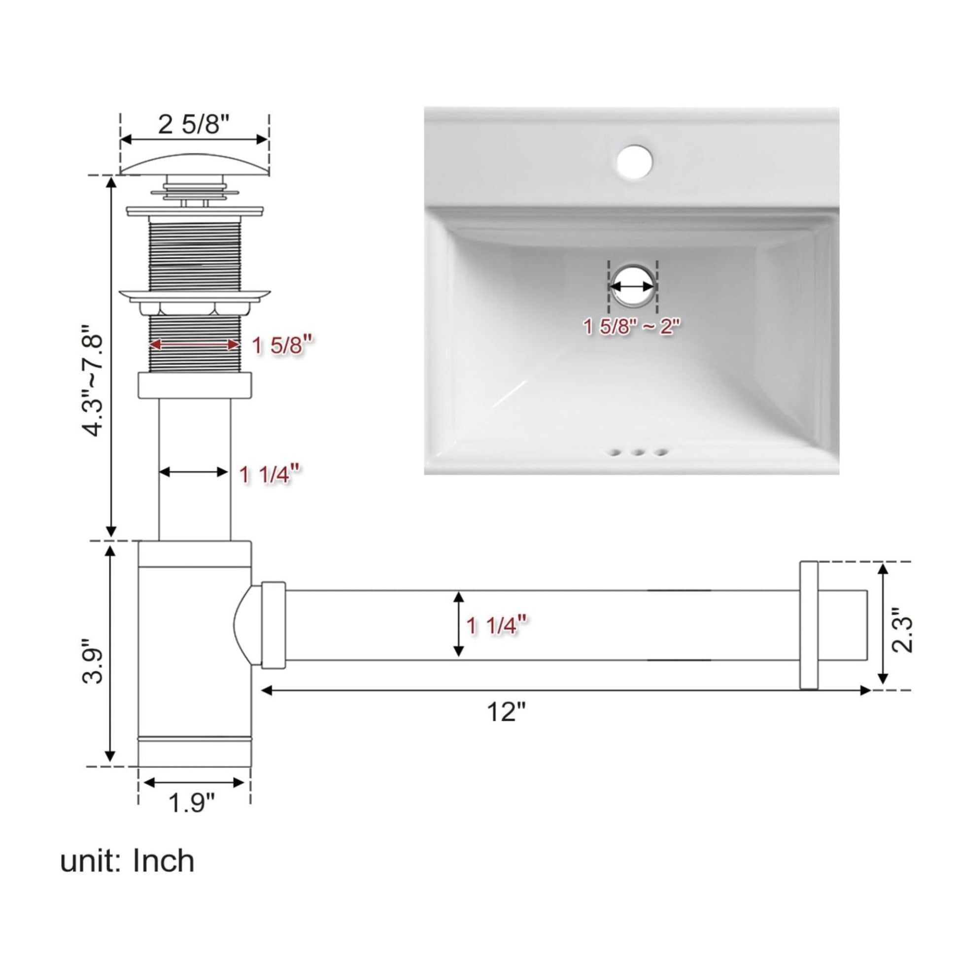Brushed Nickel P - Trap & Pop - Up Drain Kit | No Overflow | Solid Brass & Stainless Steel - Fixtures NeoNova Decor