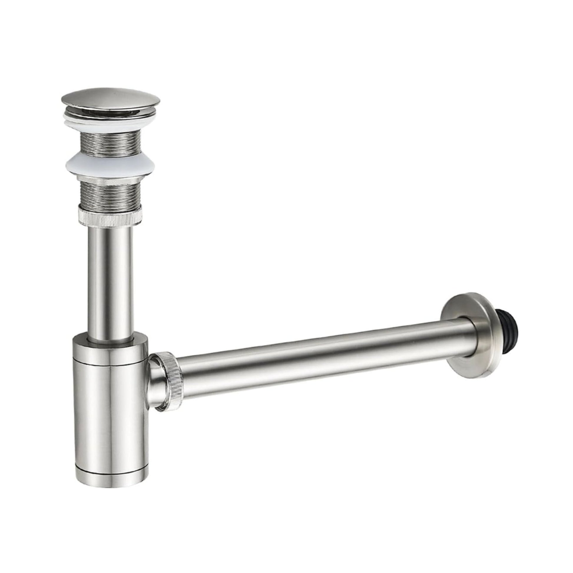 Brushed Nickel P - Trap & Pop - Up Drain Kit | No Overflow | Solid Brass & Stainless Steel - Fixtures NeoNova Decor