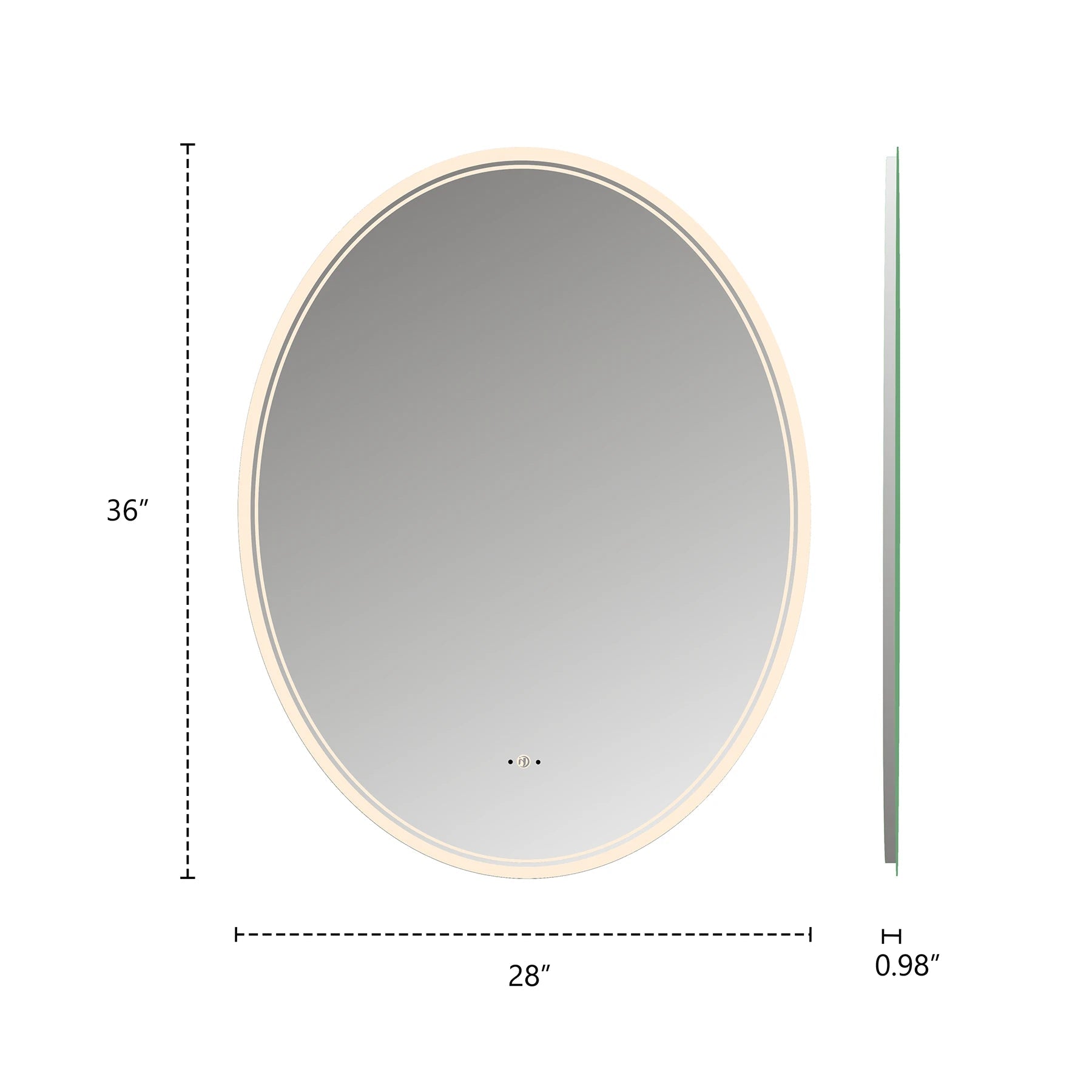 Capsule LED Mirror — Frameless, Seamless Light, CRI 90+ - LED MIrror26"x34"