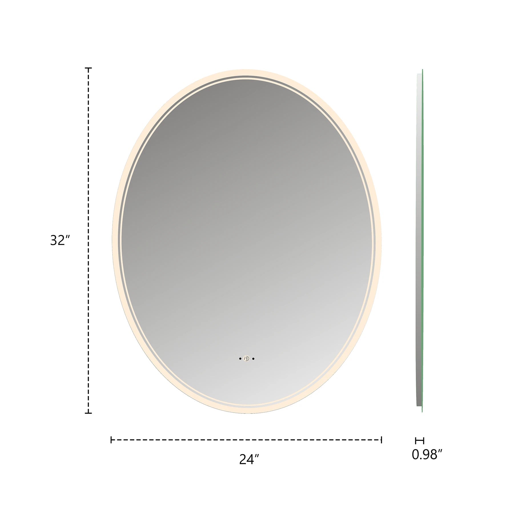Capsule LED Mirror — Frameless, Seamless Light, CRI 90+ - LED MIrror26"x34"