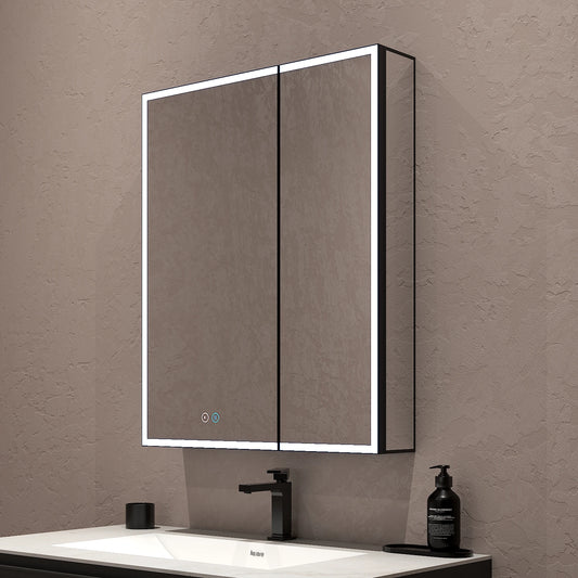26" x 32" LED Mirror Medicine Cabinet – Aluminum Frame, Anti-Fog, Recessed or Surface Mount
