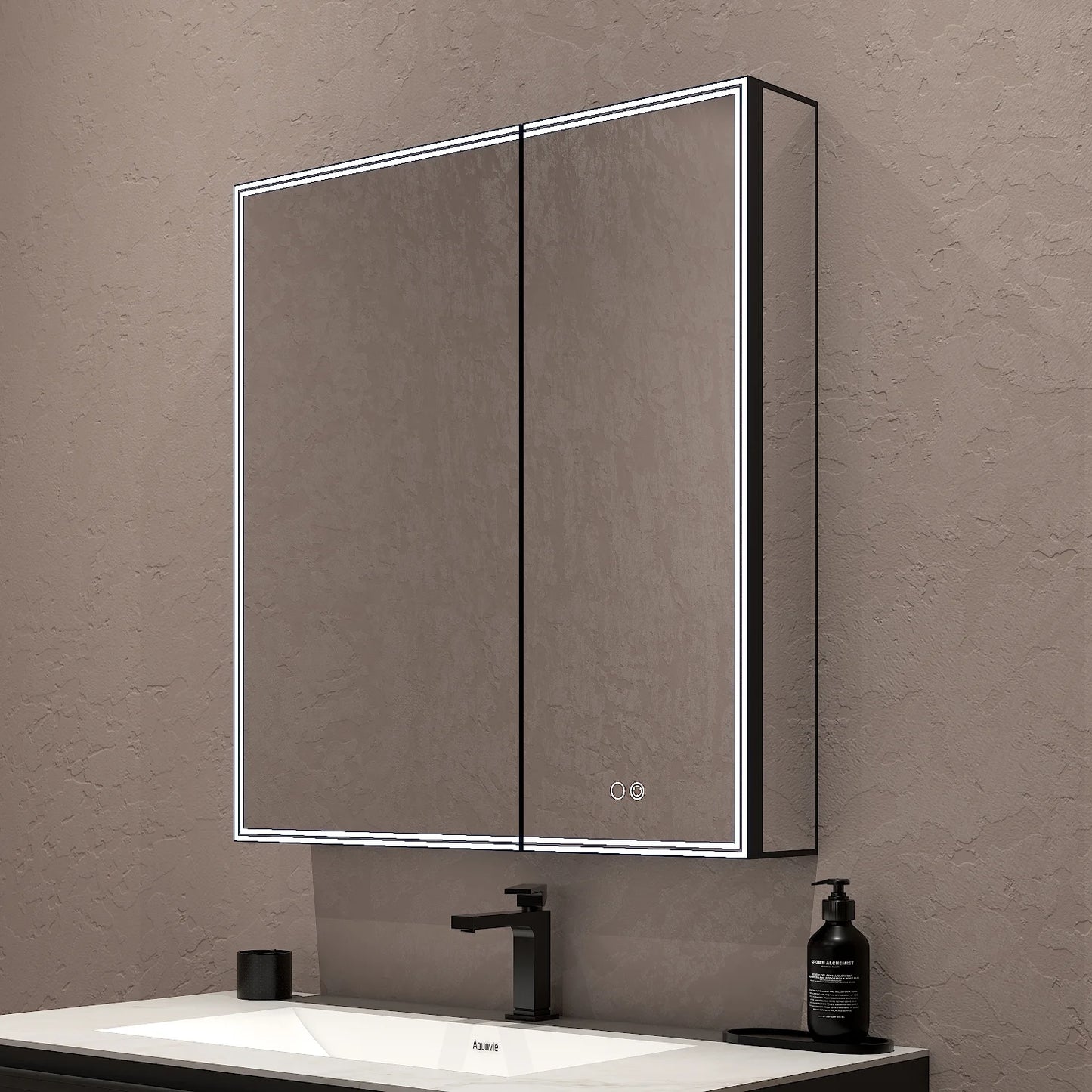 30"x32" LED Medicine Cabinet – Blum Hinges, Makeup Mirror, Built-in Outlet