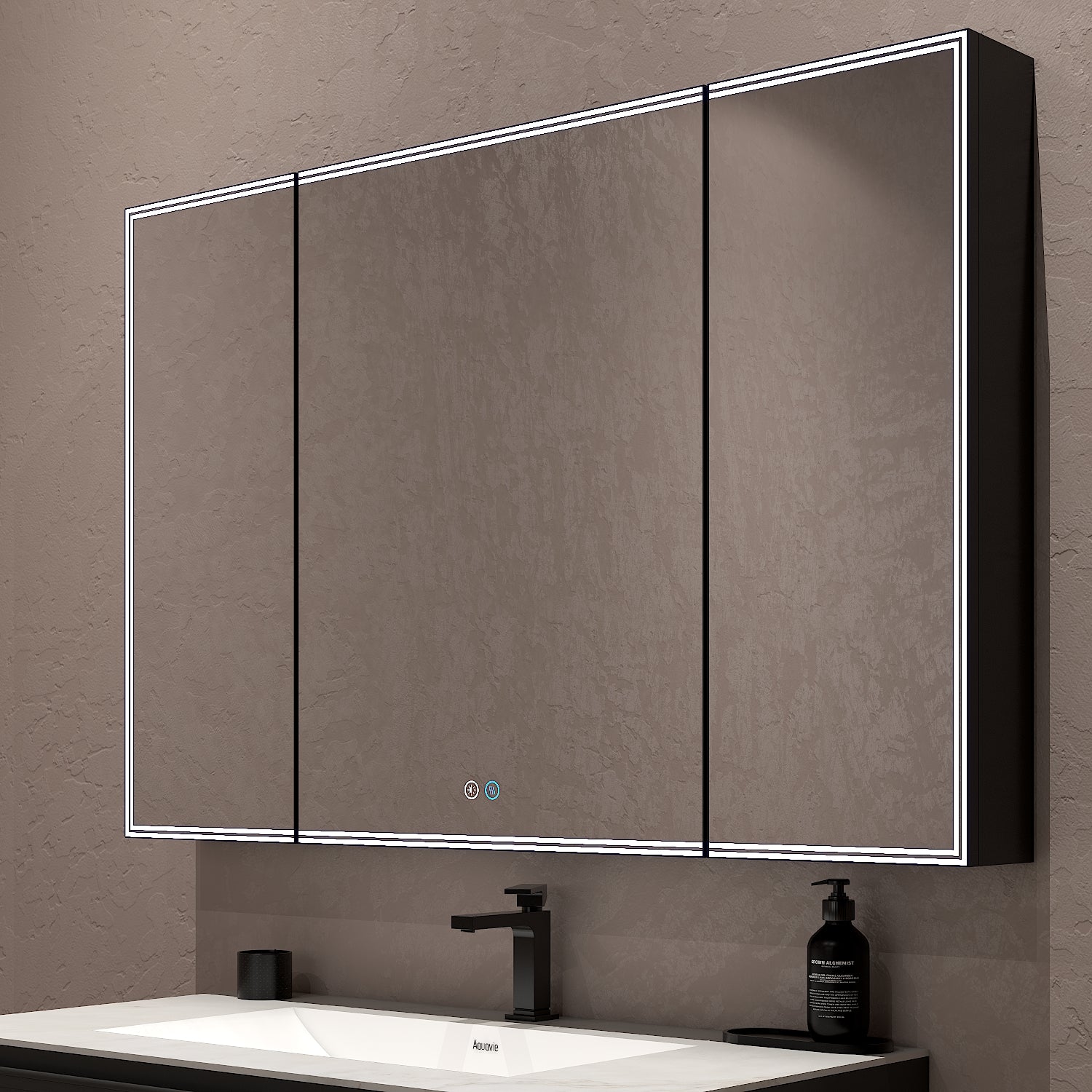 48"x32" LED Mirror Cabinet, Anti-Fog, Dimmable Light & Memory – Recessed or Wall-Mounted