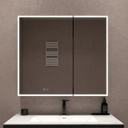 36"x32" Bathroom LED Mirror Cabinet – Dimmable Light, Anti-Fog, Recessed or Surface Mount 36"x32"