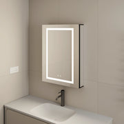 24" LED Medicine Cabinet – Blum Hinges, Makeup Mirror, Built-in Outlet 24"x32"