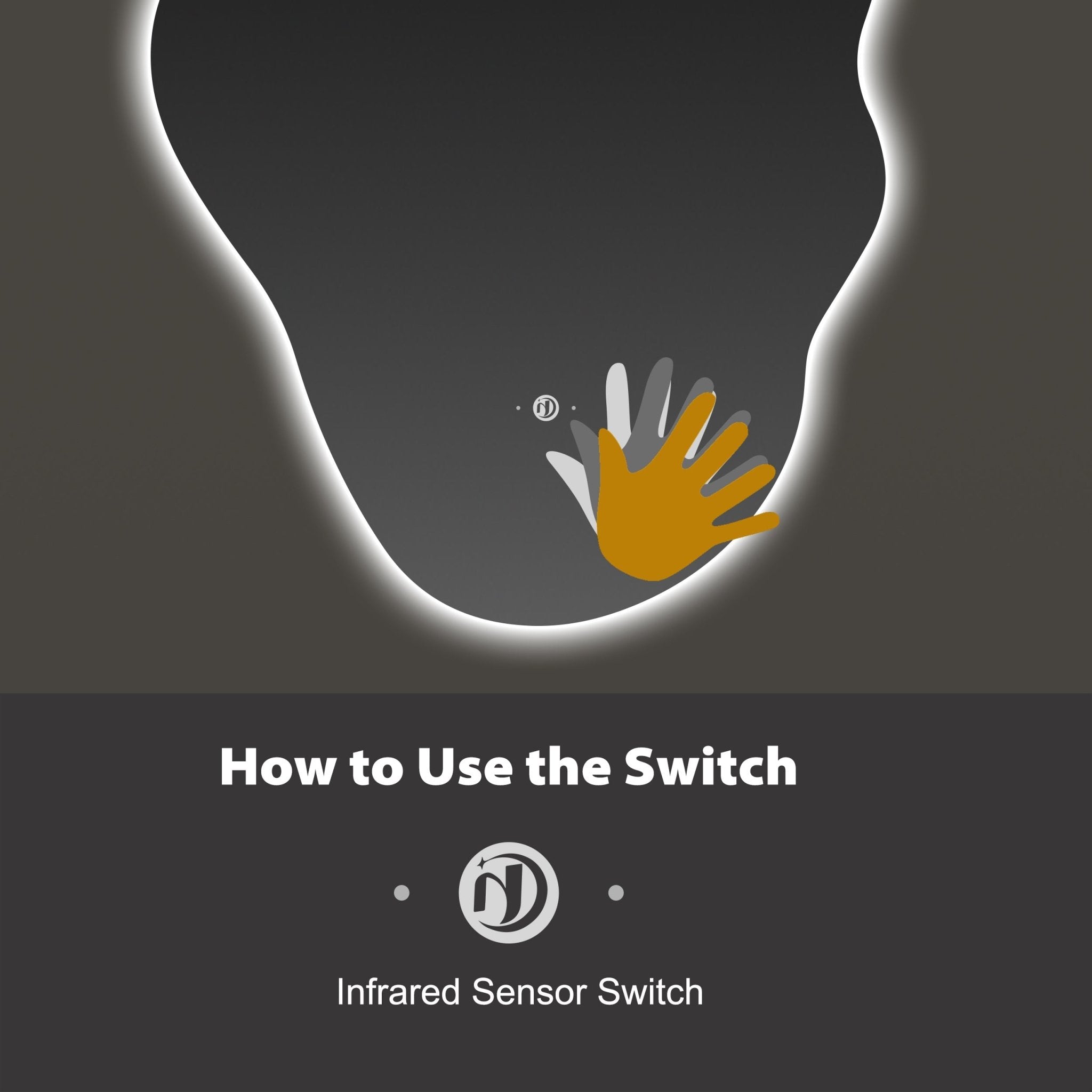 Flow LED Mirror – 24"x32", Wave Sensor & Backlit Glow - LED MIrror NeoNova Decor