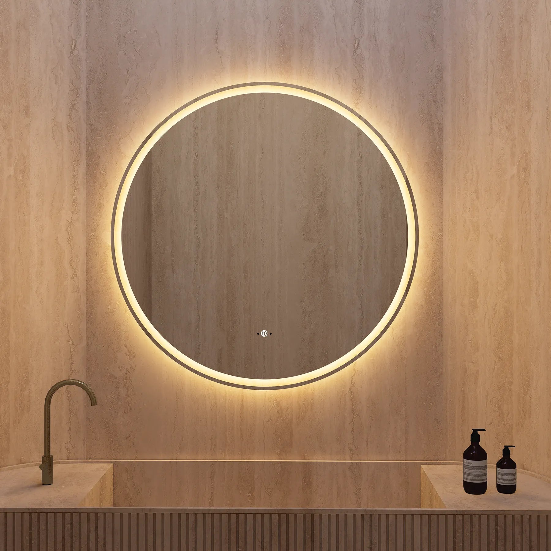 Frameless Round LED Mirror (28"–36") with Anti - Fog, CRI 90+ & Seamless Lighting - LED MIrror28"x28"