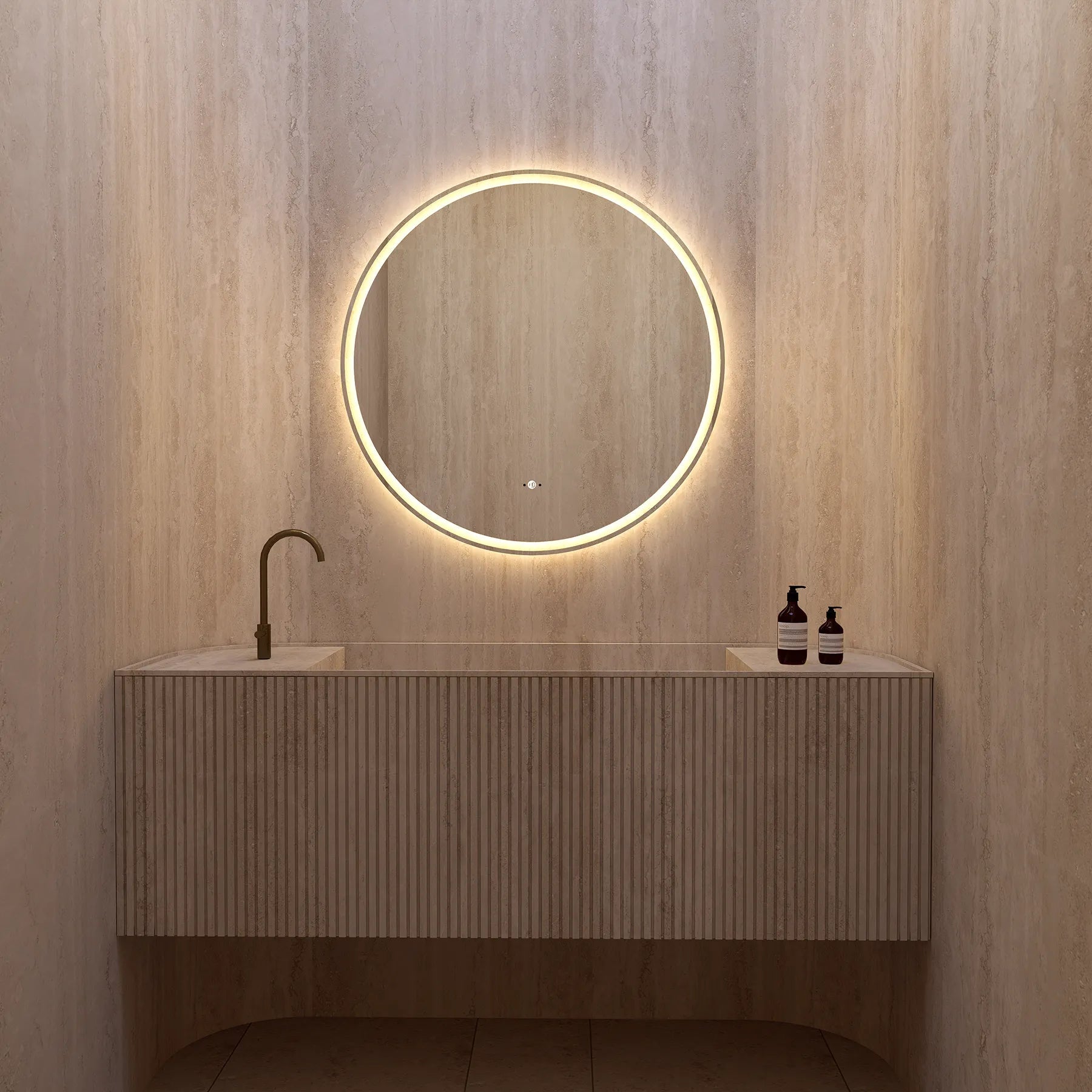 Frameless Round LED Mirror (28"–36") with Anti - Fog, CRI 90+ & Seamless Lighting - LED MIrror28"x28"