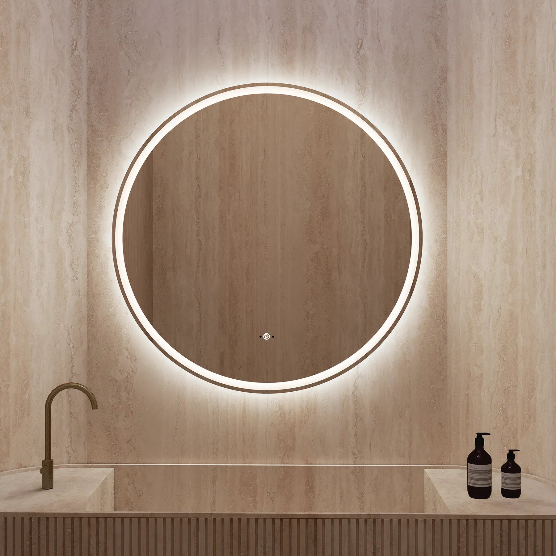 Frameless Round LED Mirror (28"–36") with Anti - Fog, CRI 90+ & Seamless Lighting - LED MIrror28"x28"