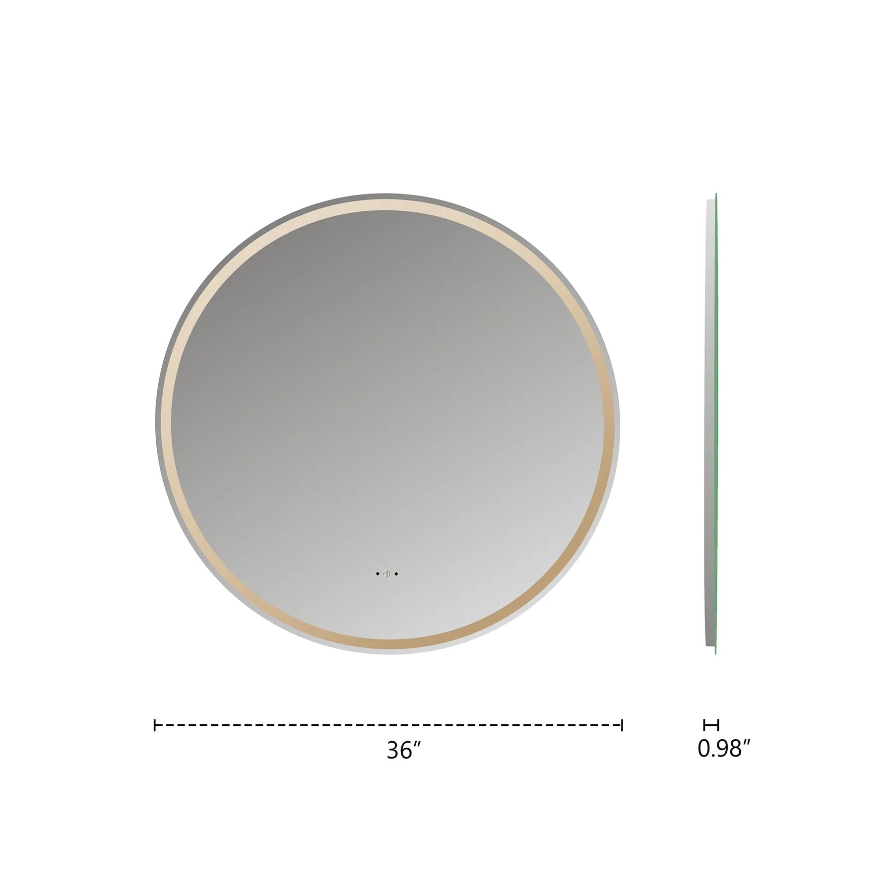 Frameless Round LED Mirror (28"–36") with Anti - Fog, CRI 90+ & Seamless Lighting - LED MIrror28"x28"