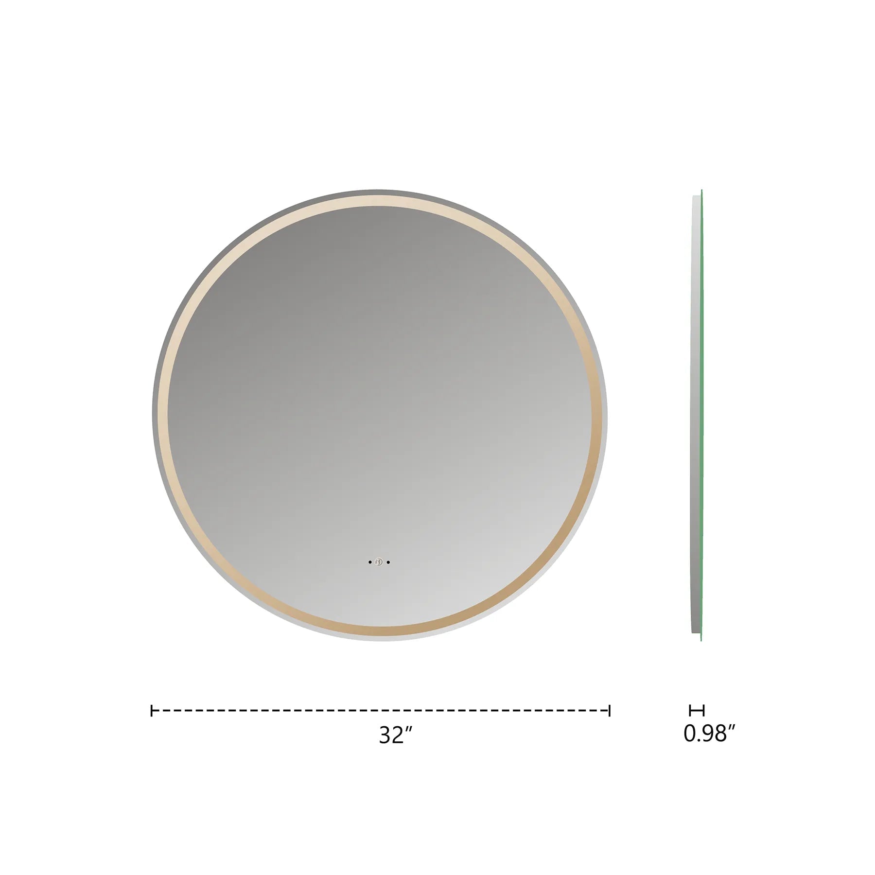 Frameless Round LED Mirror (28"–36") with Anti - Fog, CRI 90+ & Seamless Lighting - LED MIrror28"x28"