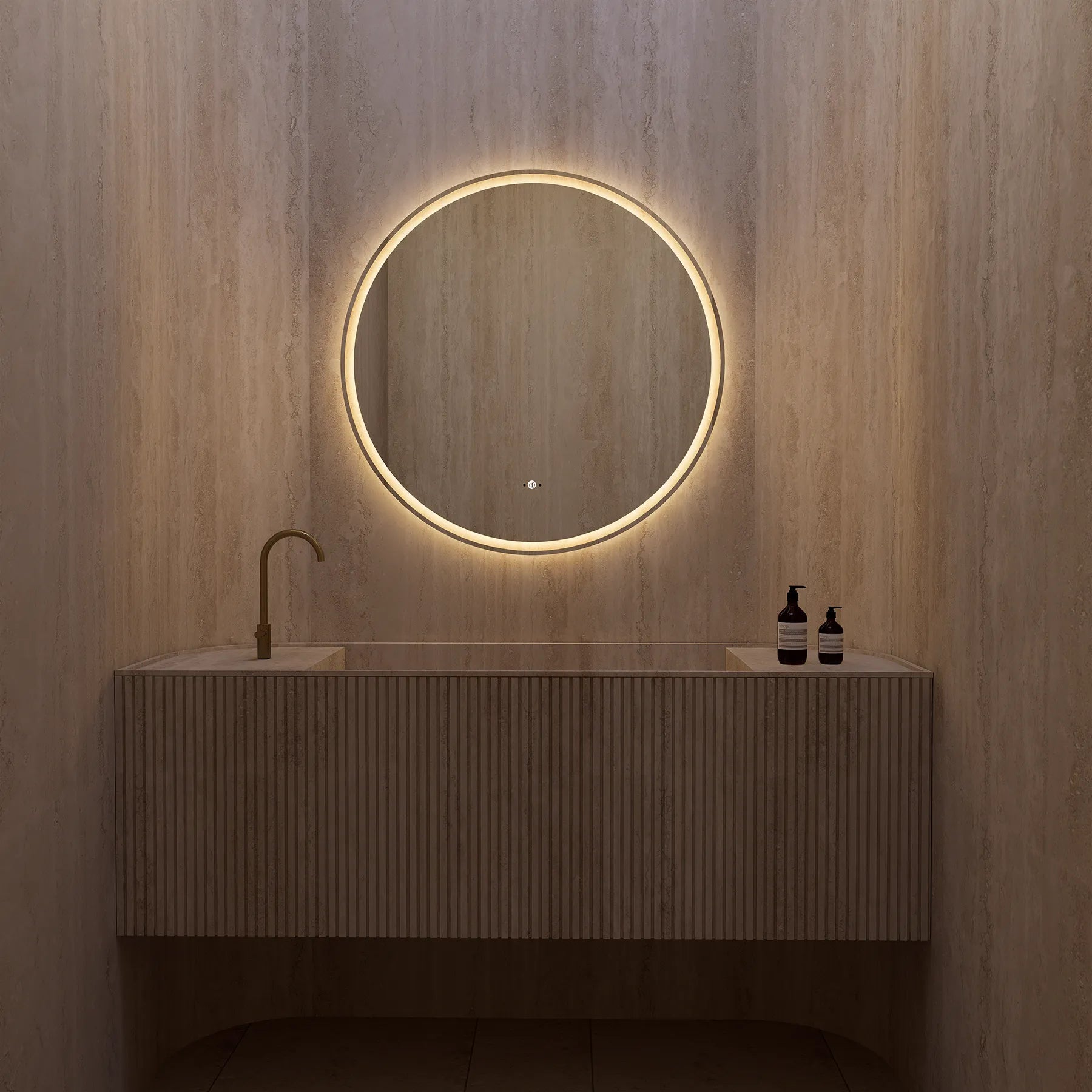 Frameless Round LED Mirror (28"–36") with Anti - Fog, CRI 90+ & Seamless Lighting - LED MIrror28"x28"