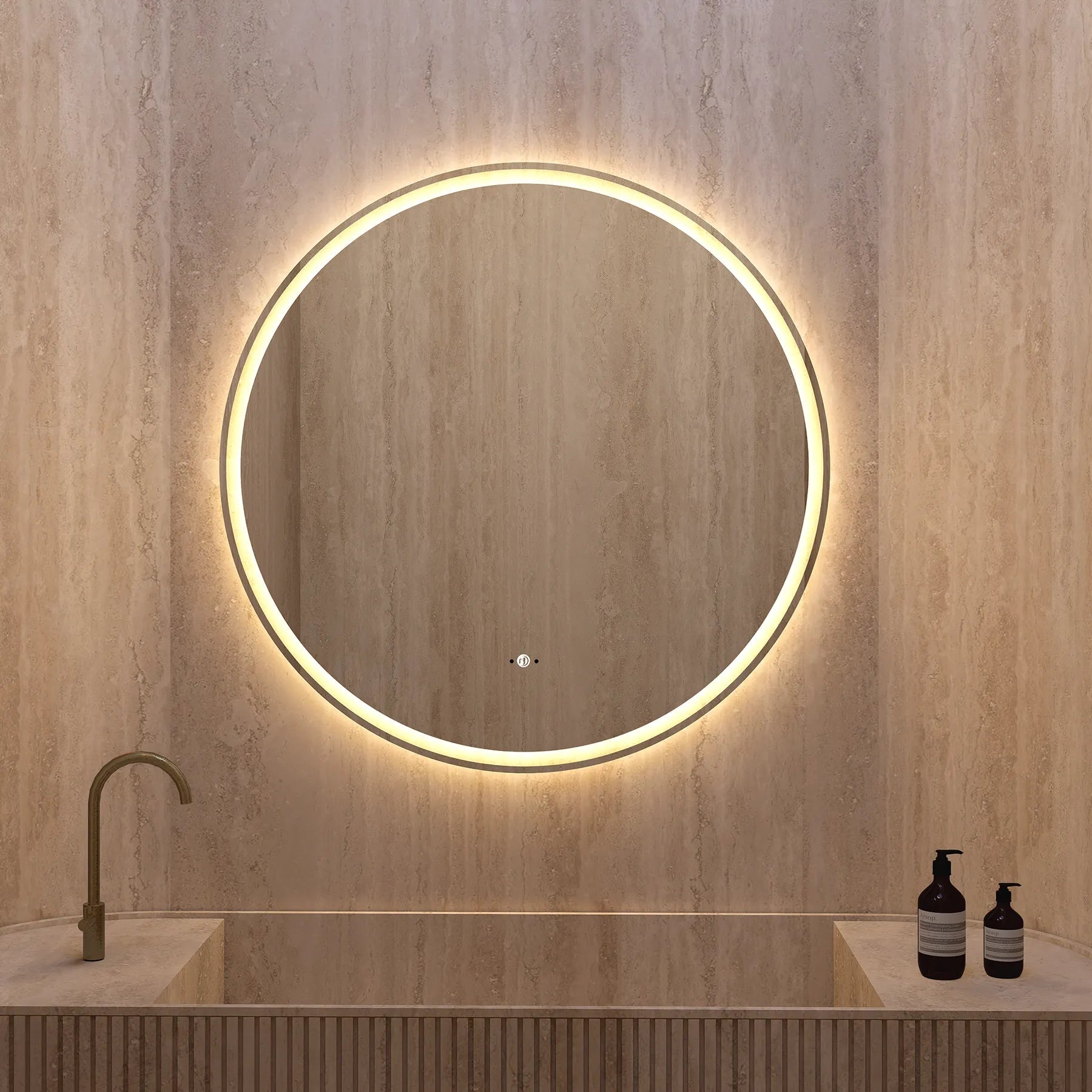 Frameless Round LED Mirror (28"–36") with Anti - Fog, CRI 90+ & Seamless Lighting - LED MIrror28"x28"