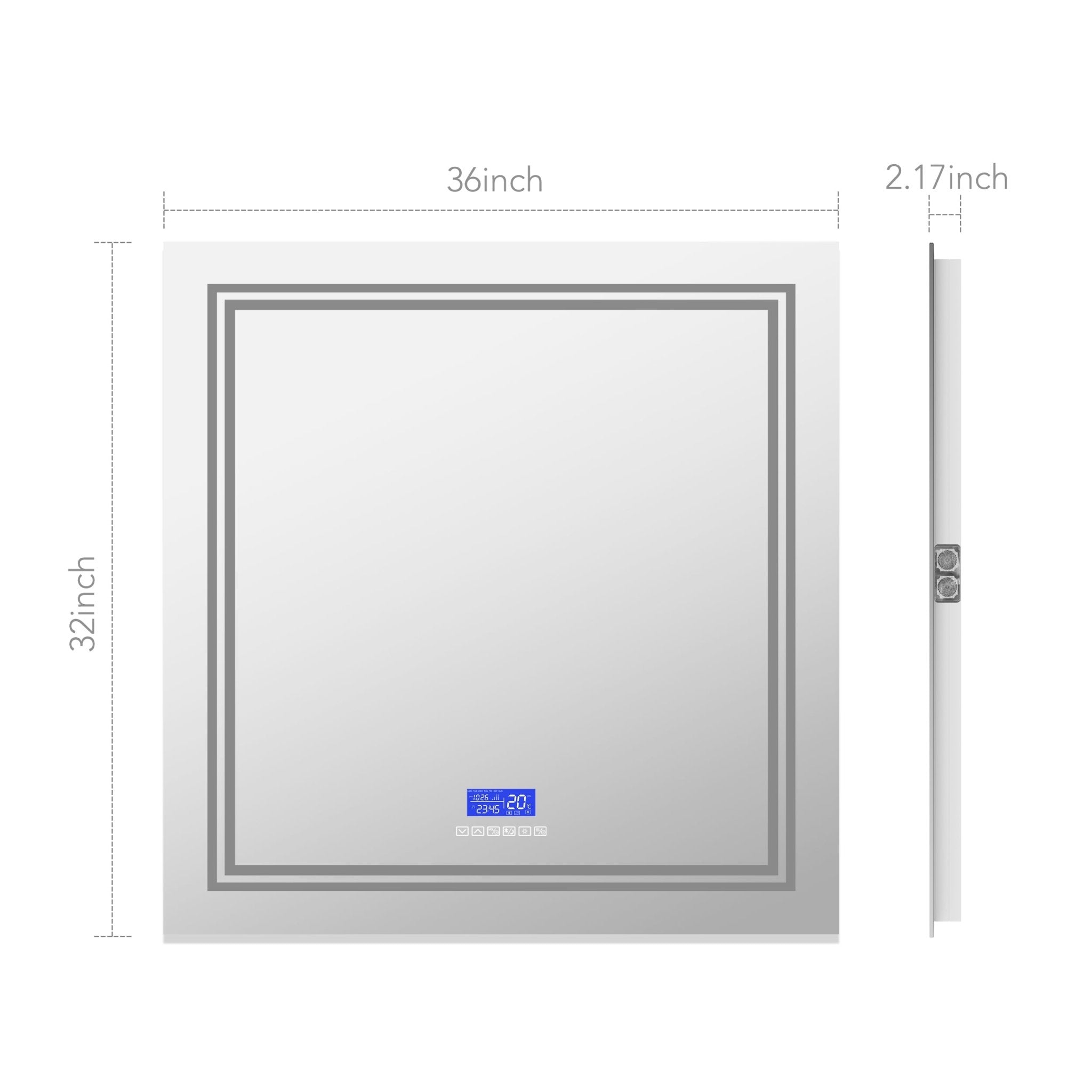 iHome Style LED Mirror with Bluetooth Speaker – Vanity Mirror 30"/36" - LED MIrror30"x 32" NeoNova Decor