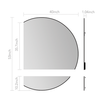 Large Half Circle LED Bathroom Mirror – Vanity & Decorative Wall Mirror - LED MIrror60"x 80" NeoNova Decor