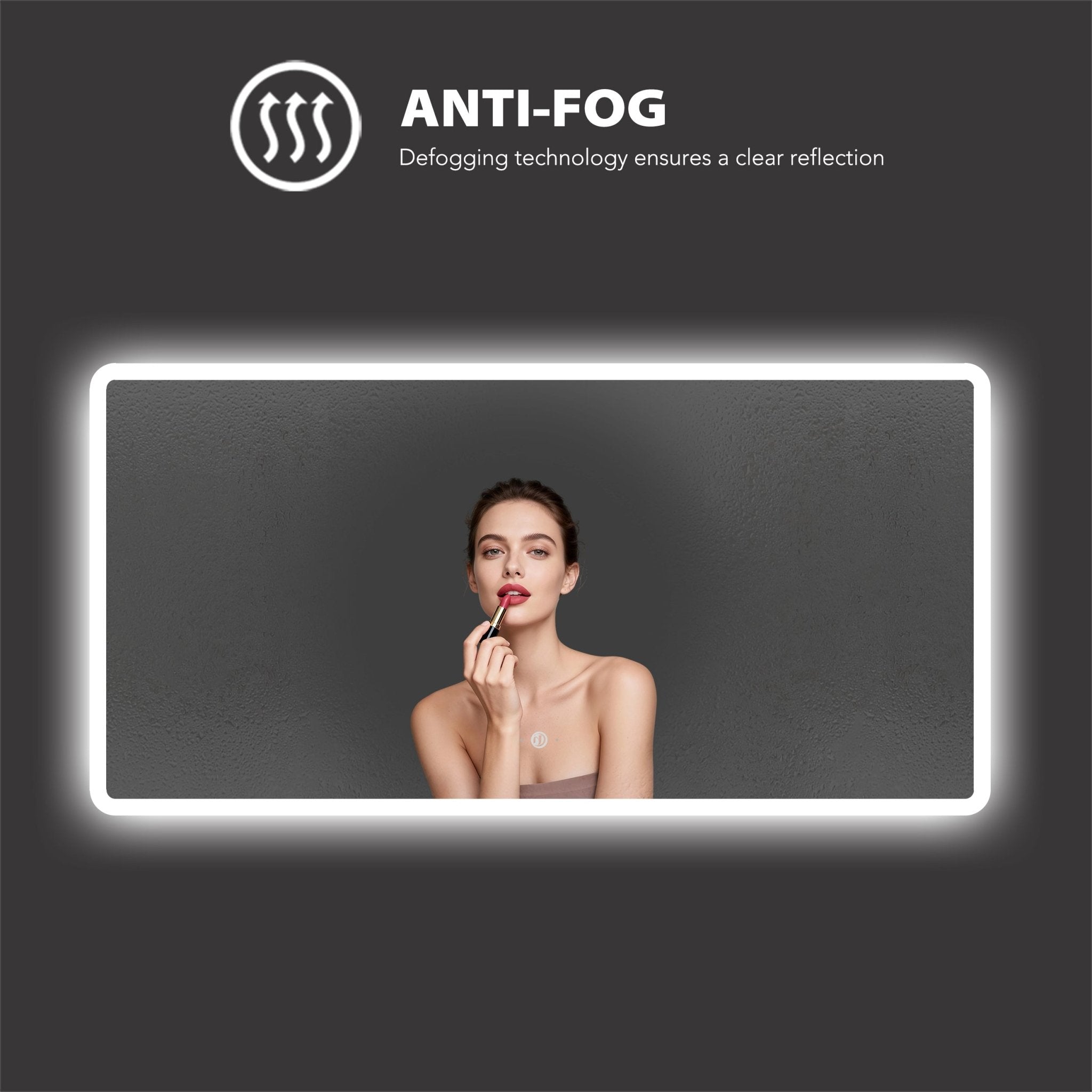 LED Anti-Fog Vanity Mirror — Dimmable 2700K–6500K, ETL Listed -LED MIrror72"x36"