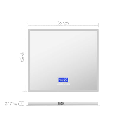 LED Bluetooth Bathroom Mirror with Speaker – Anti - Fog, Dimmable Light, Aluminum Frame - LED MIrror24"x 32" NeoNova Decor