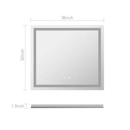 LED Lighted Bathroom Mirror with Front & Back Illumination – Dimmable & Anti - Fog, 30"–48" - LED MIrror30"x 32" NeoNova Decor
