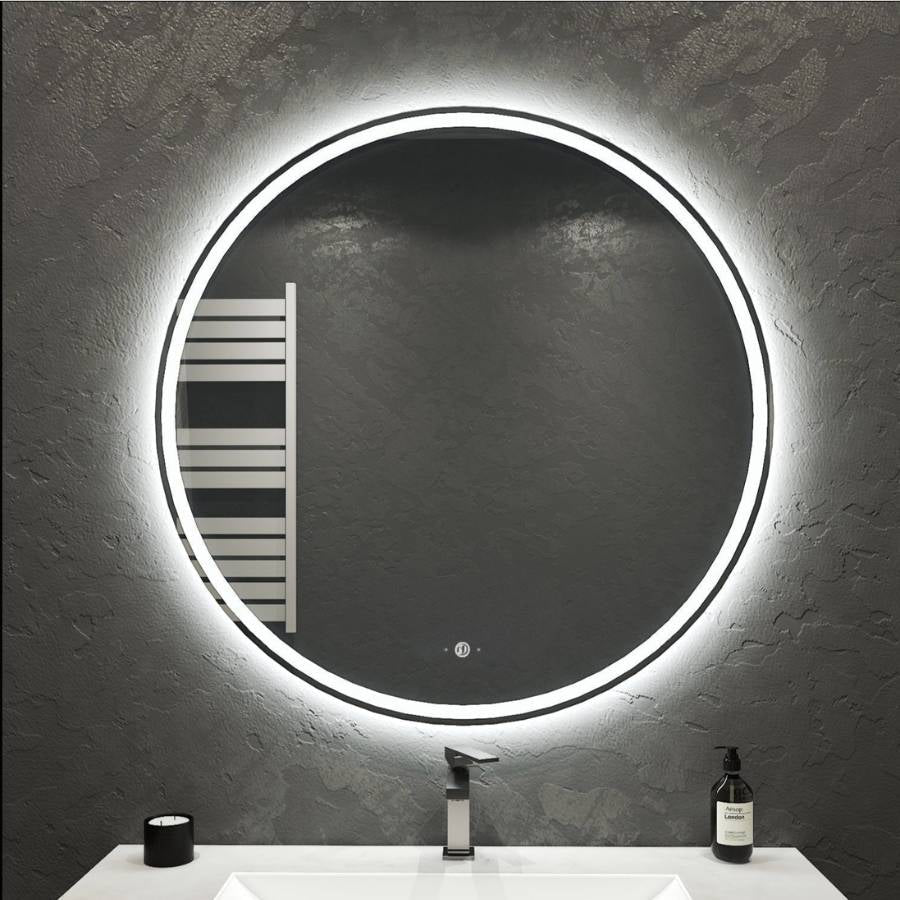 Luna Round LED Mirror Frameless – Copper - free Tempered Glass - 30"/32"/34" - LED MIrror30"x30"
