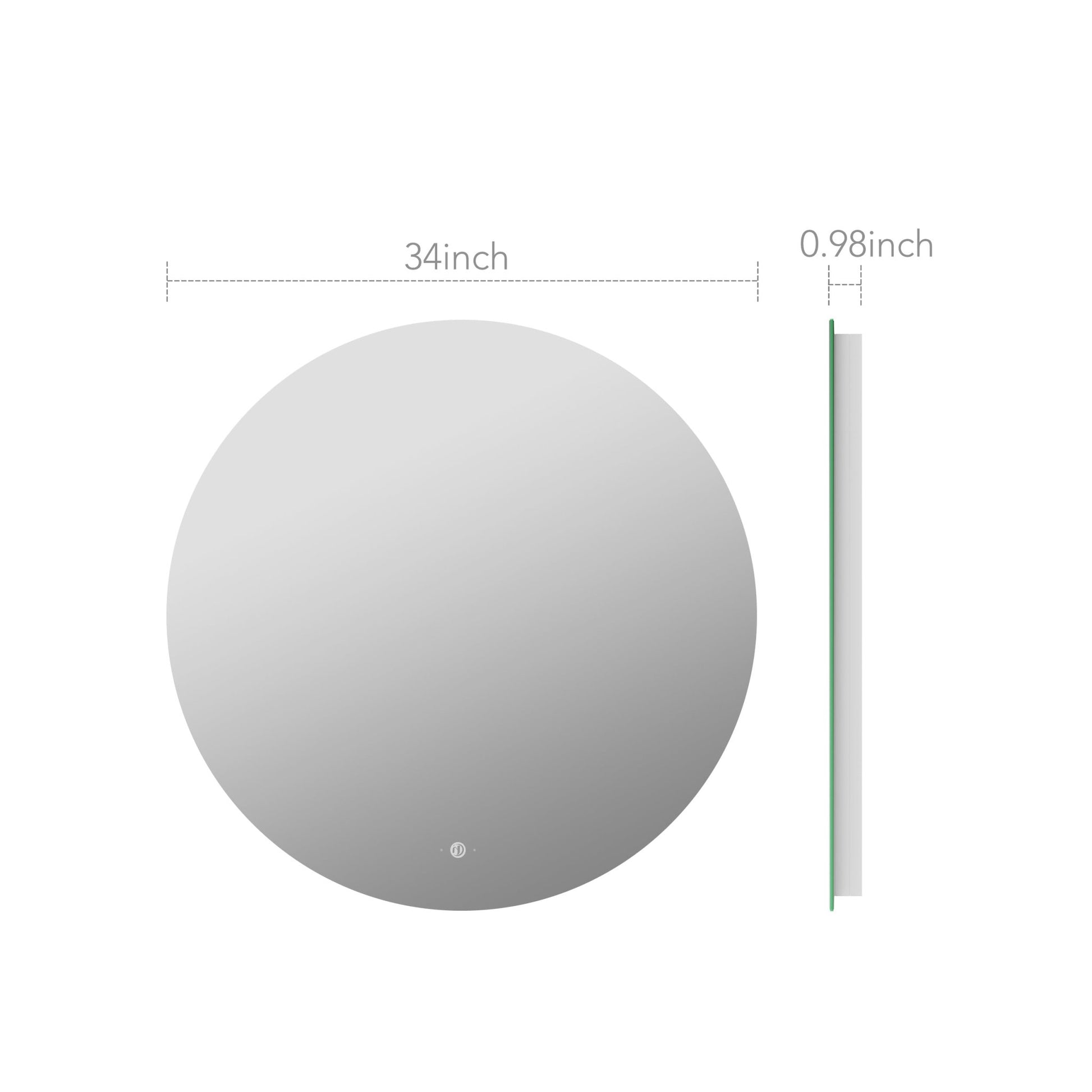 Luna Round LED Mirror Frameless – Copper - free Tempered Glass - 30"/32"/34" - LED MIrror30"x30"