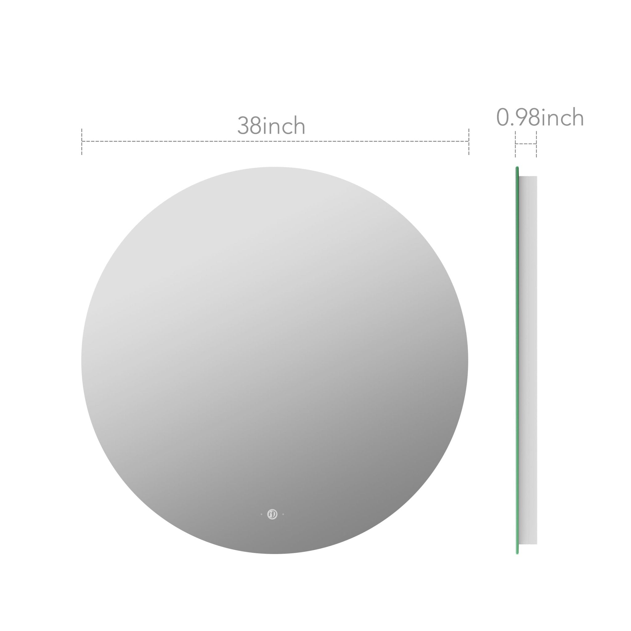 Luna Round LED Mirror Frameless – Copper - free Tempered Glass - 30"/32"/34" - LED MIrror30"x30"