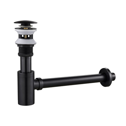 Matte Black Oil - Rubbed Bronze P - Trap & Sink Drain Kit | Brass Overflow Drain for Bathroom Basin - Fixtures NeoNova Decor