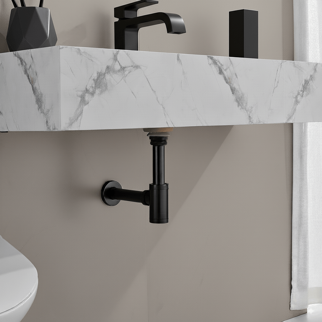 Matte Black Oil - Rubbed Bronze P - Trap & Sink Drain Kit | Brass Overflow Drain for Bathroom Basin - Fixtures NeoNova Decor