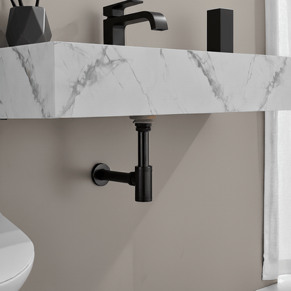 Matte Black Oil - Rubbed Bronze P - Trap & Sink Drain Kit | Brass Overflow Drain for Bathroom Basin - Fixtures NeoNova Decor
