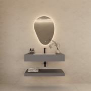 Matte Grey Floating Vanity – Marble - Look Stone, 30"/32"/40"/48" - A3 - Vanity30" NeoNova Decor