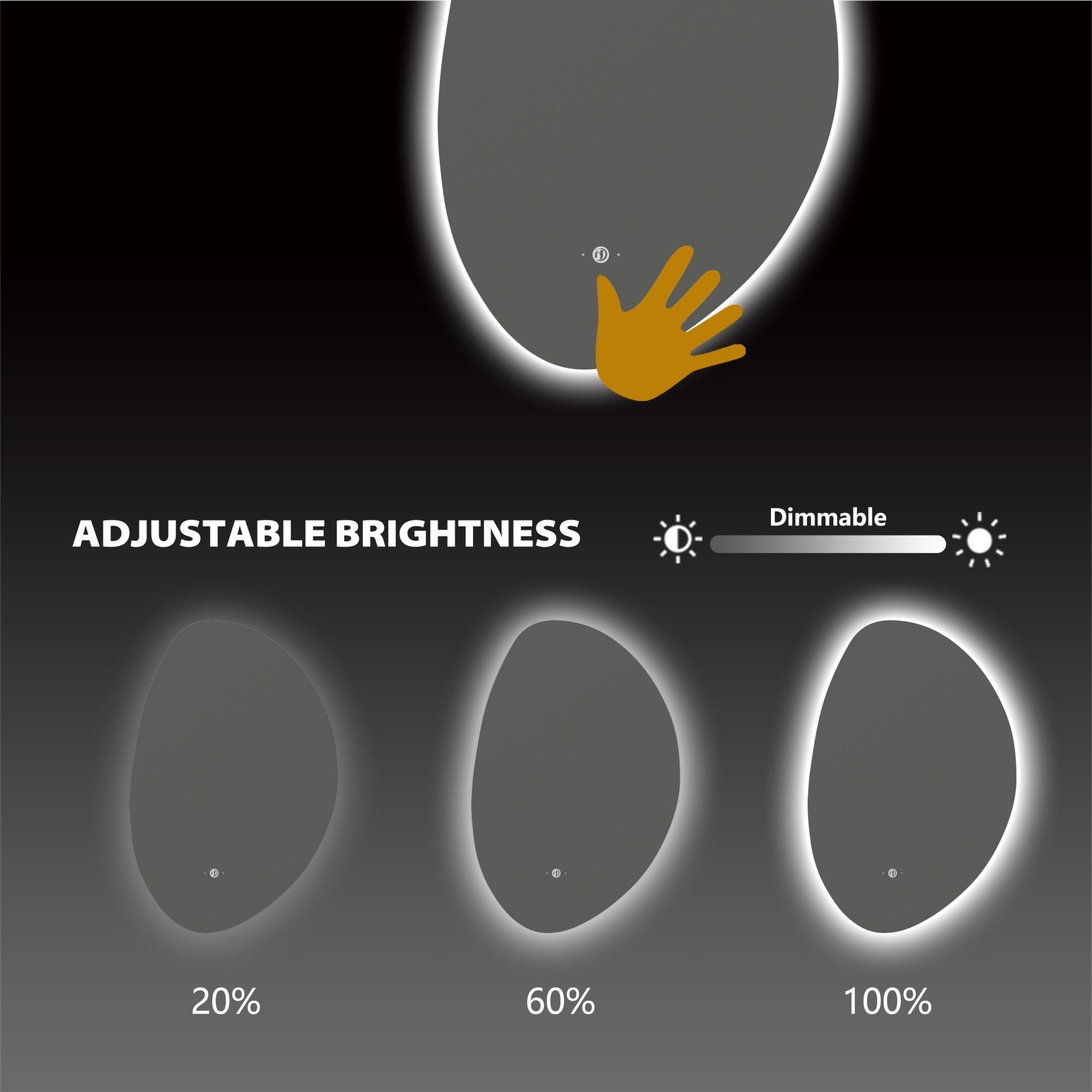 Minimal LED Mirror with Anti - Fog & Touchless Control - LED MIrror26“x38”