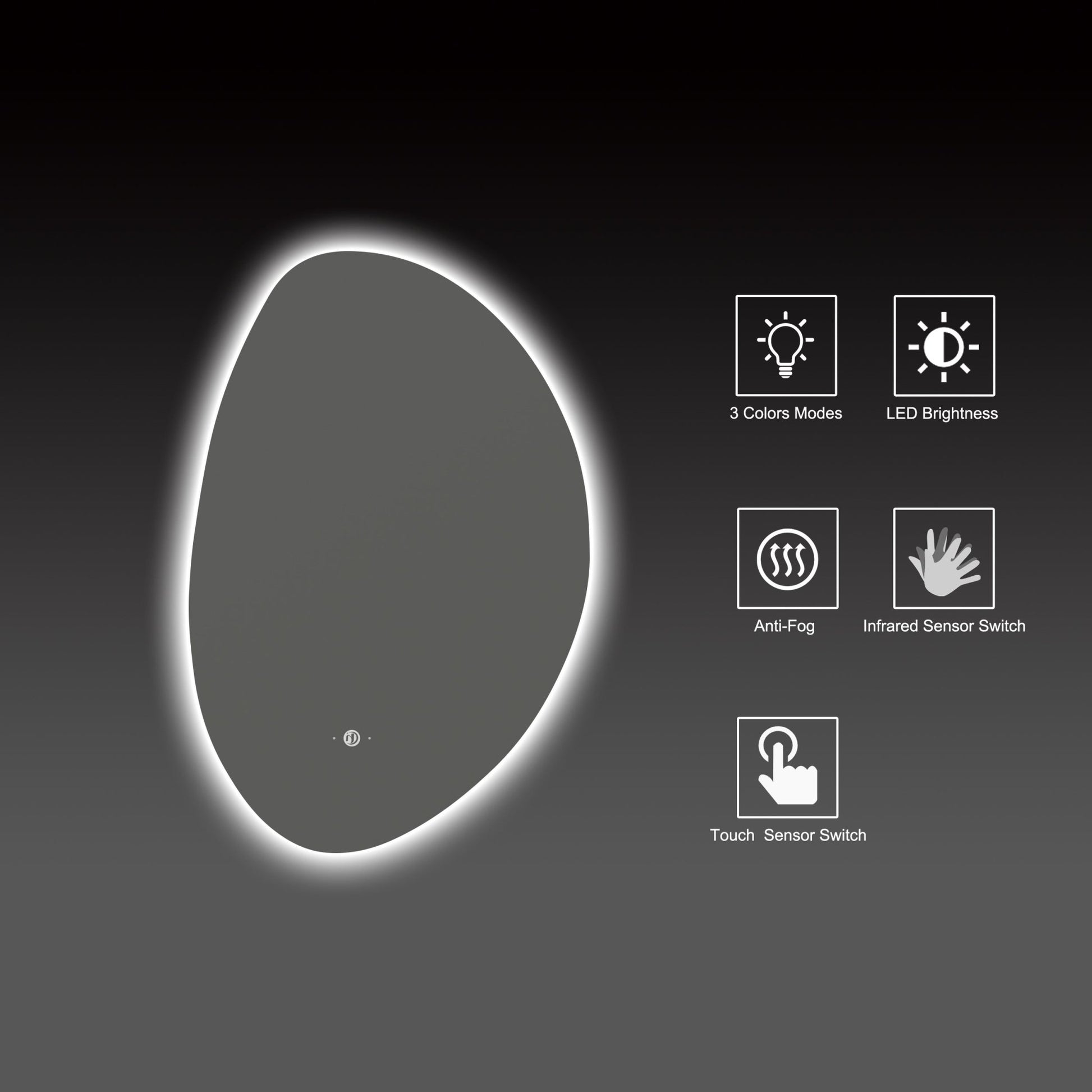 Minimal LED Mirror with Anti - Fog & Touchless Control - LED MIrror26“x38”