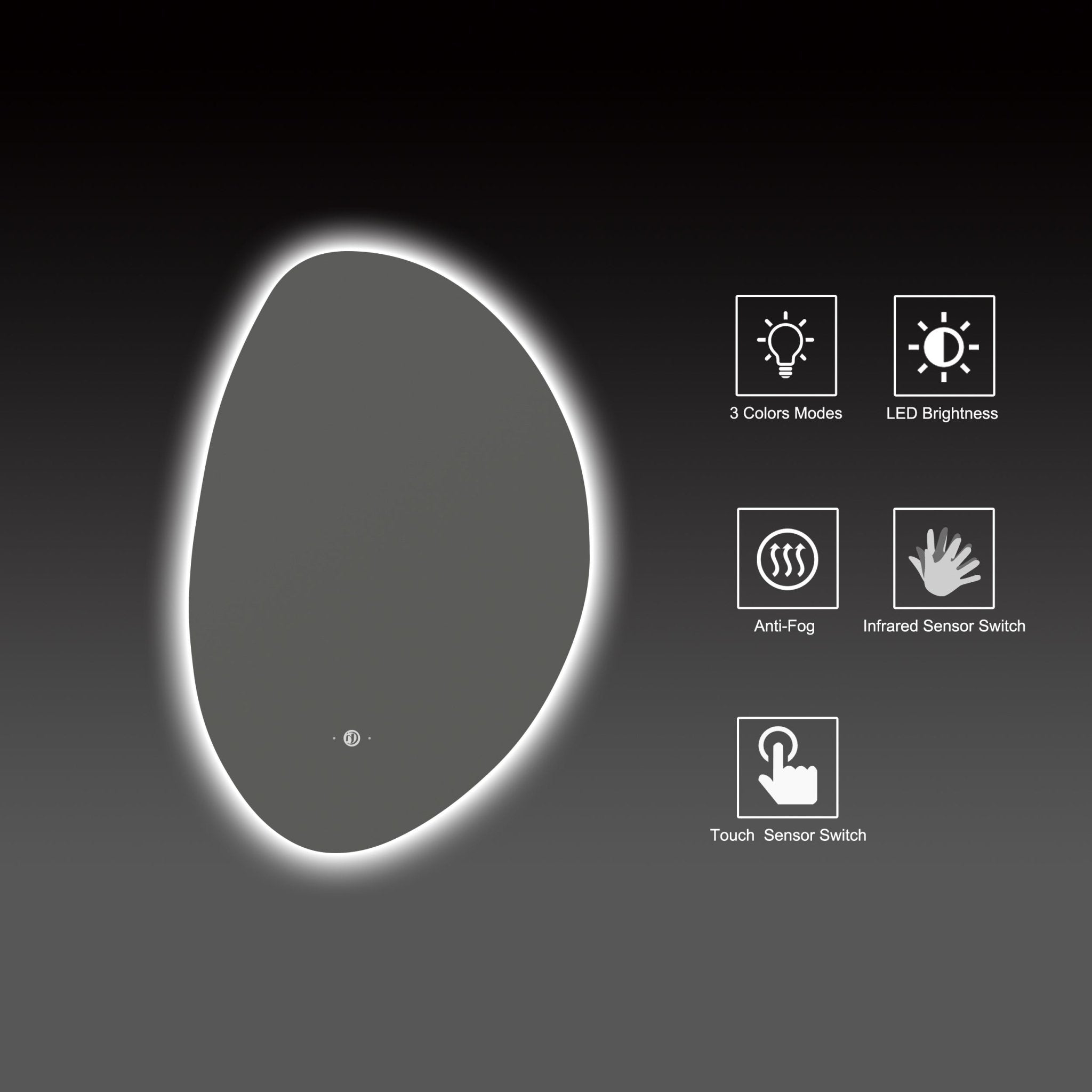 Minimal LED Mirror with Anti - Fog & Touchless Control - LED MIrror26“x38”