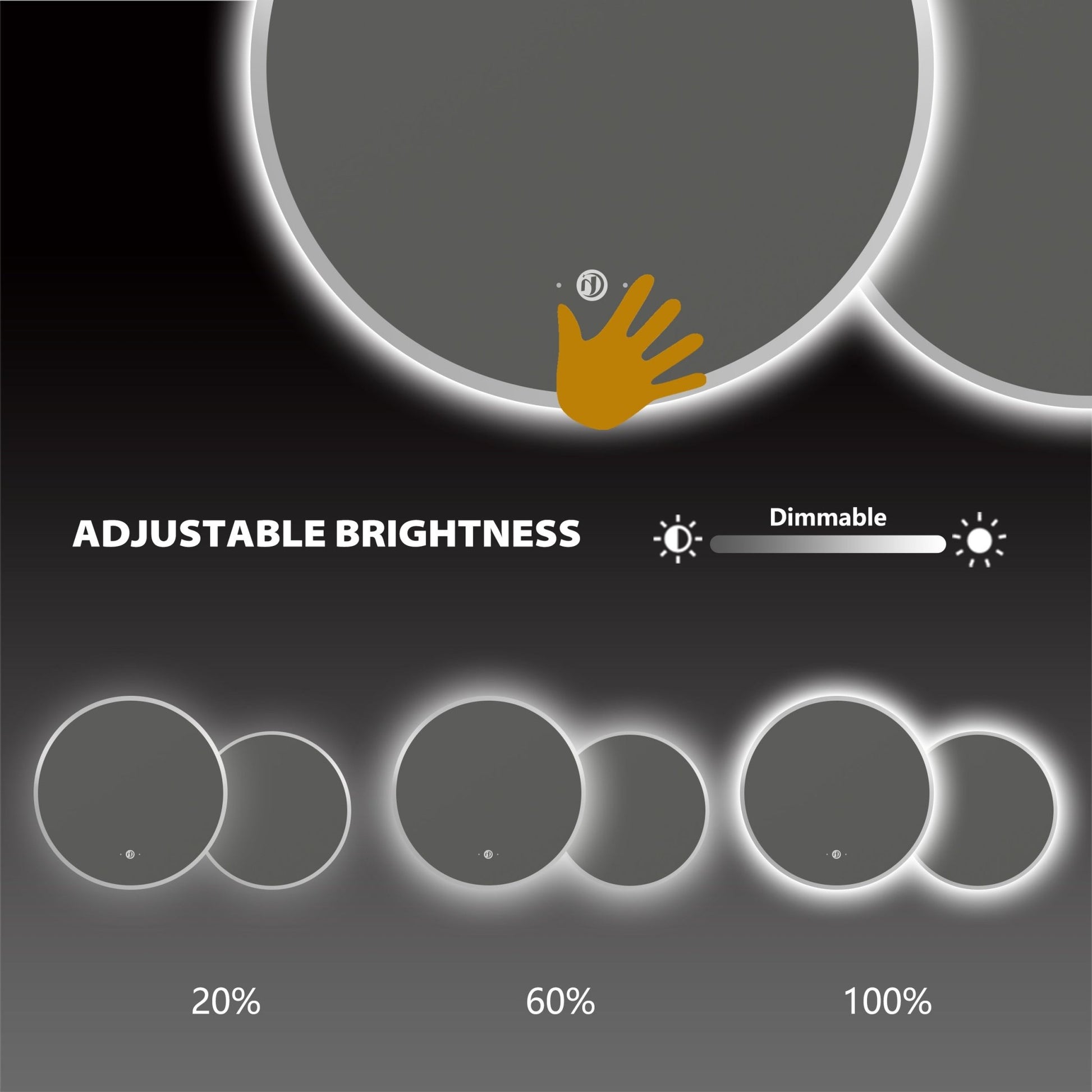 Modern Overlapping Double Circle LED Bathroom Mirror - LED MIrror32"