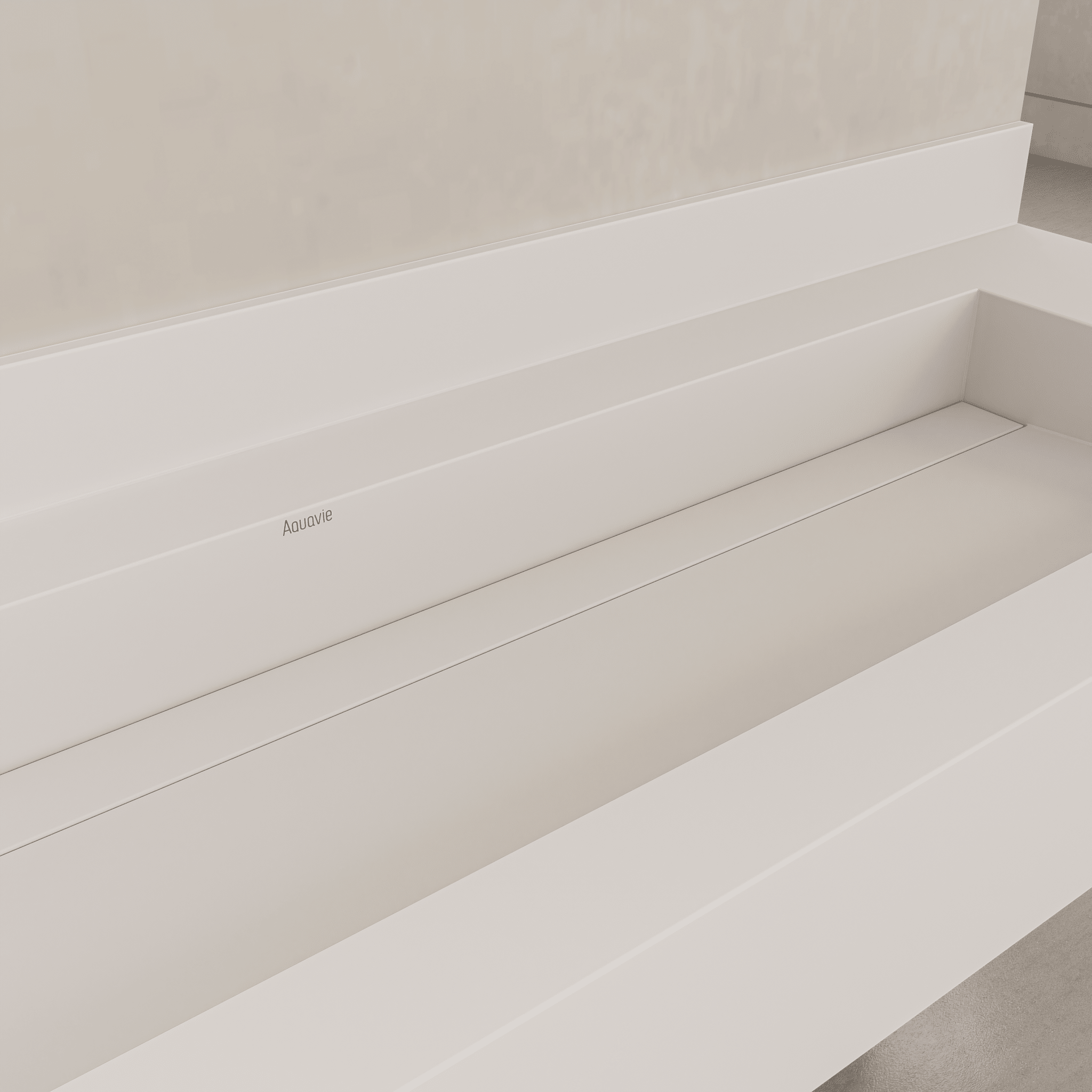 Monolithic Floating Vanity | Double Trough Sink with Hidden Drain (60" / 71") - 60"