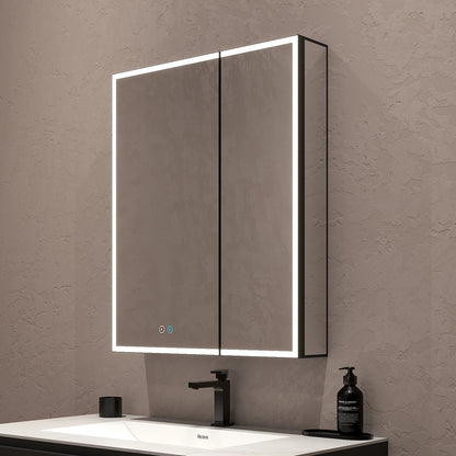 26" x 32" LED Mirror Medicine Cabinet – Aluminum Frame, Anti-Fog, Recessed or Surface Mount