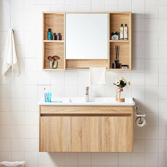Plywood Floating Vanity With Integrated Ceramic - Vanity24" NeoNova Decor