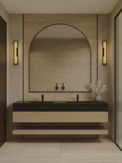 71''，60” Double Sink Stone Top with Hotel-Style Floating Bathroom Vanity