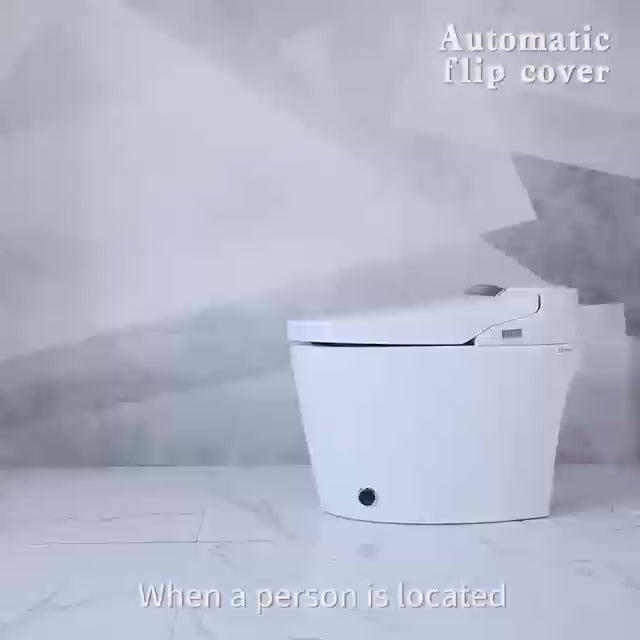 Load video: CUPC Certified Smart Bidet Toilet with Auto Flush &amp; Heated Seat