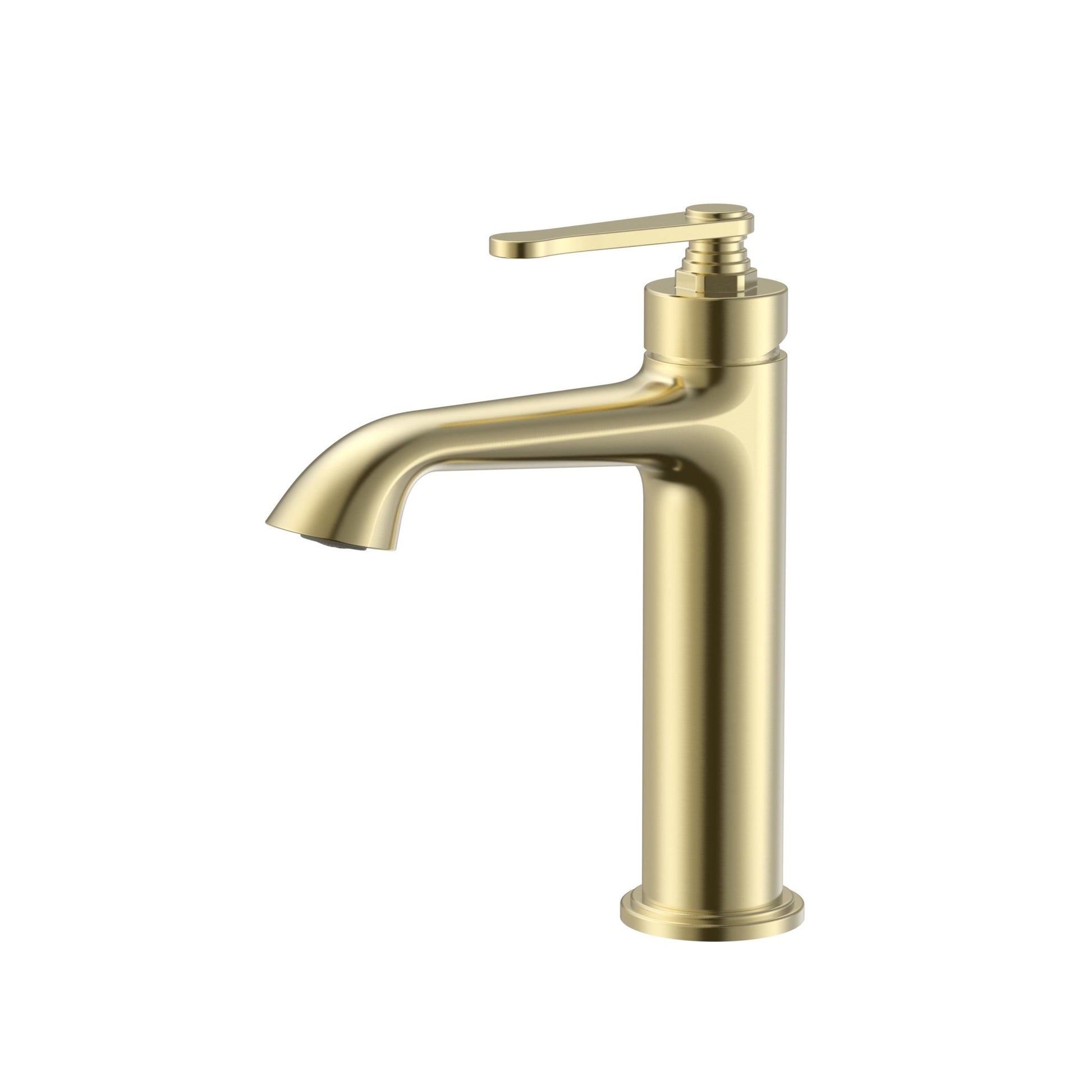 Sculptural Single - Hole Bathroom Faucet in Solid Brass，Neoperl Aerator - FaucetBrushed Gold