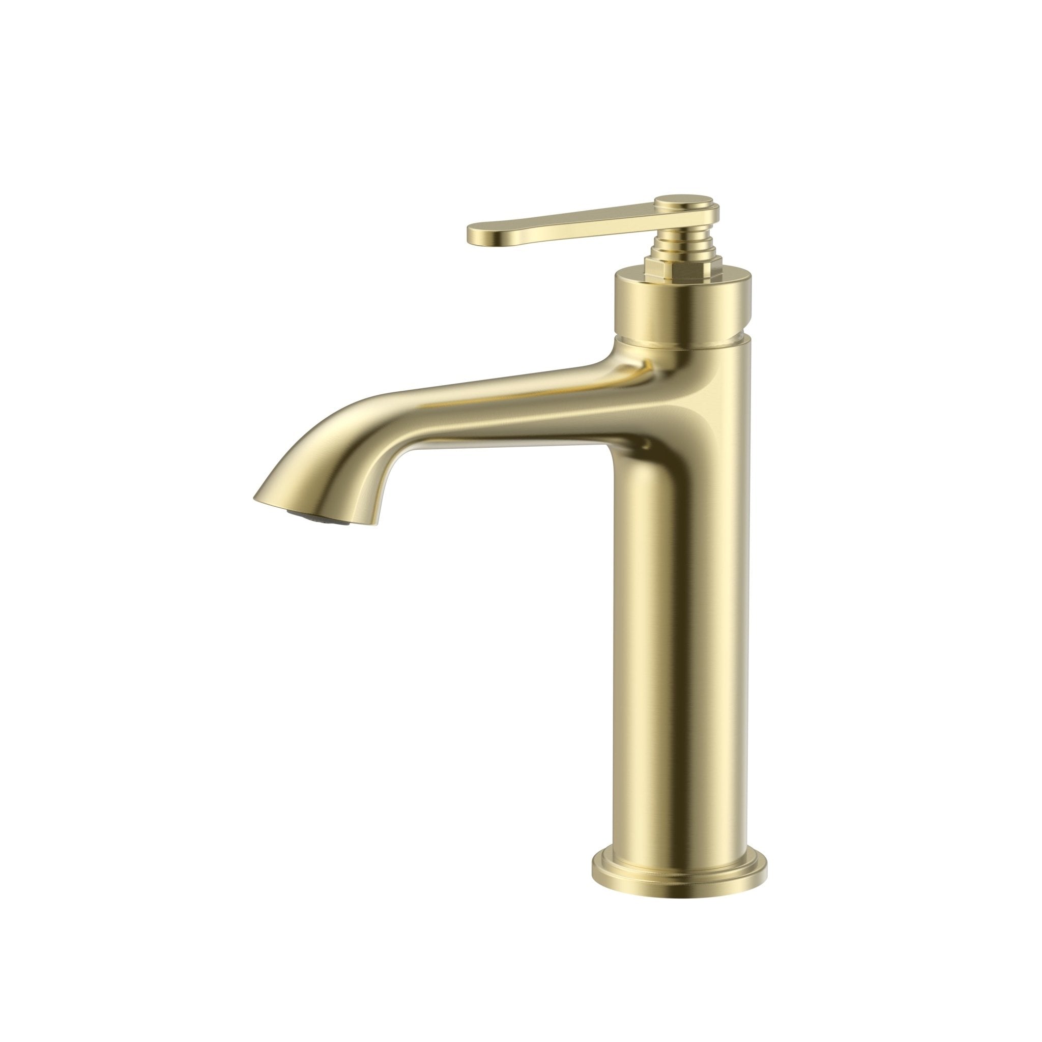 Sculptural Single - Hole Bathroom Faucet in Solid Brass，Neoperl Aerator - FaucetBrushed Gold
