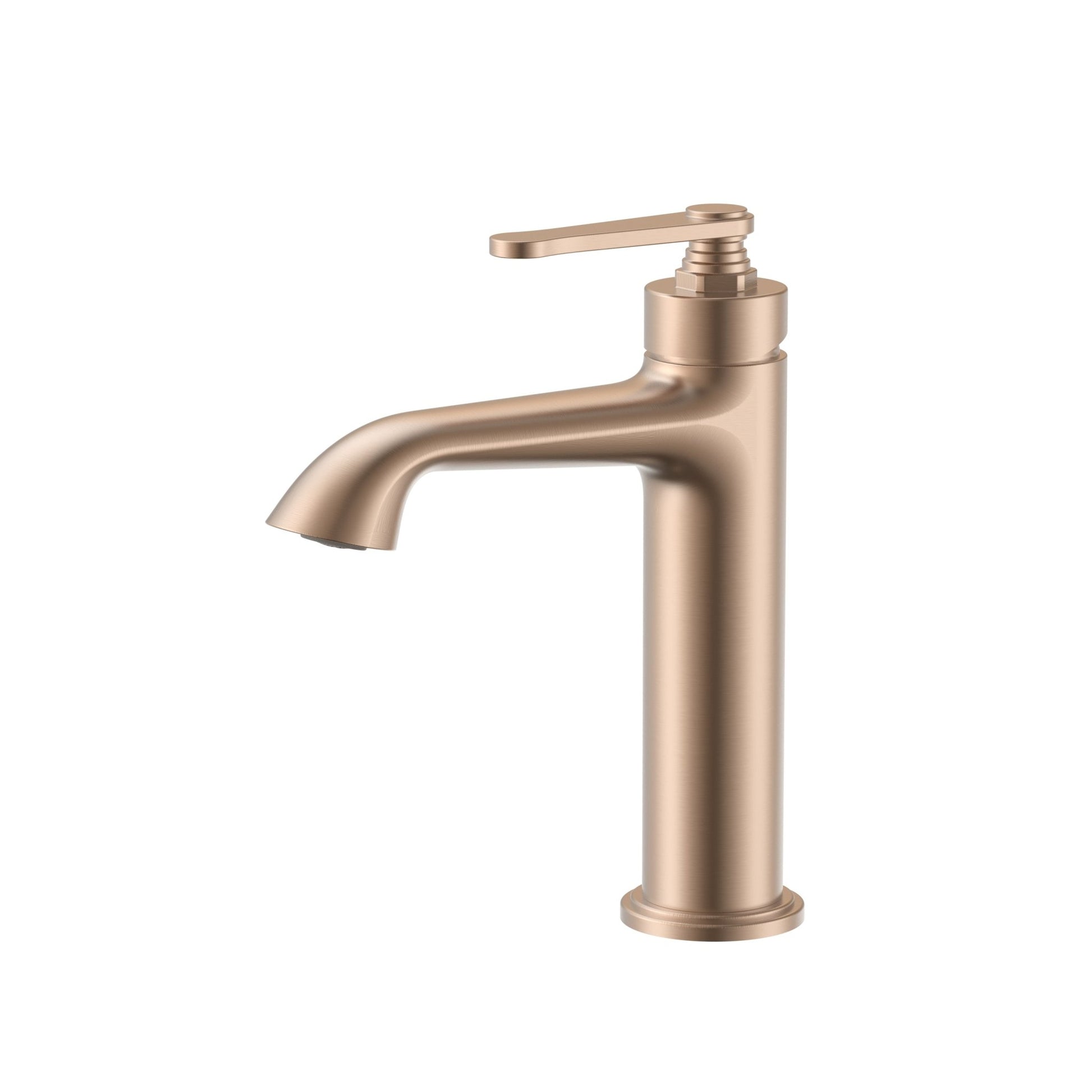 Sculptural Single - Hole Bathroom Faucet in Solid Brass，Neoperl Aerator - FaucetBrushed Rose Gold