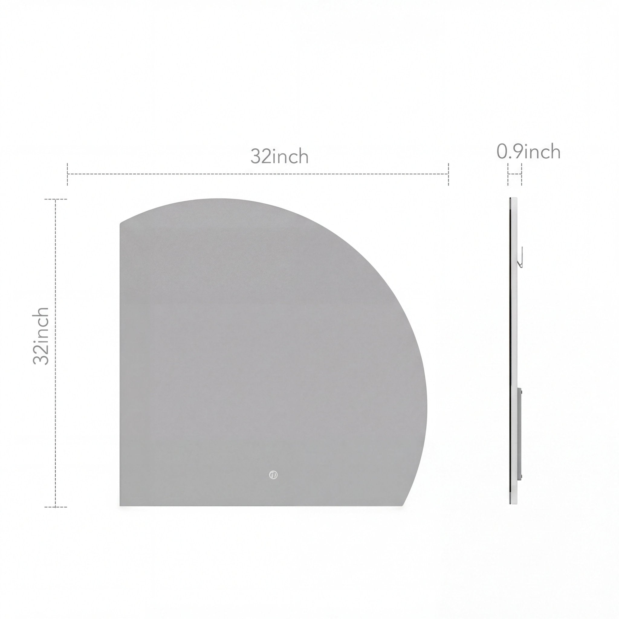 Semi Circle LED Mirror 36" x 36", 32"x32" Stepless Dimming Tempered Glass Copper - free - LED MIrror32"x32"