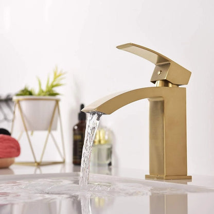 Single Hole Bathroom Faucet - N11103 - FaucetBrushed Gold NeoNova Decor