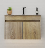 Slim 18" Deep Floating Bathroom Vanity with Integrated Ceramic Sink – 24"/28"/30"/32" - Vanity24" NeoNova Decor