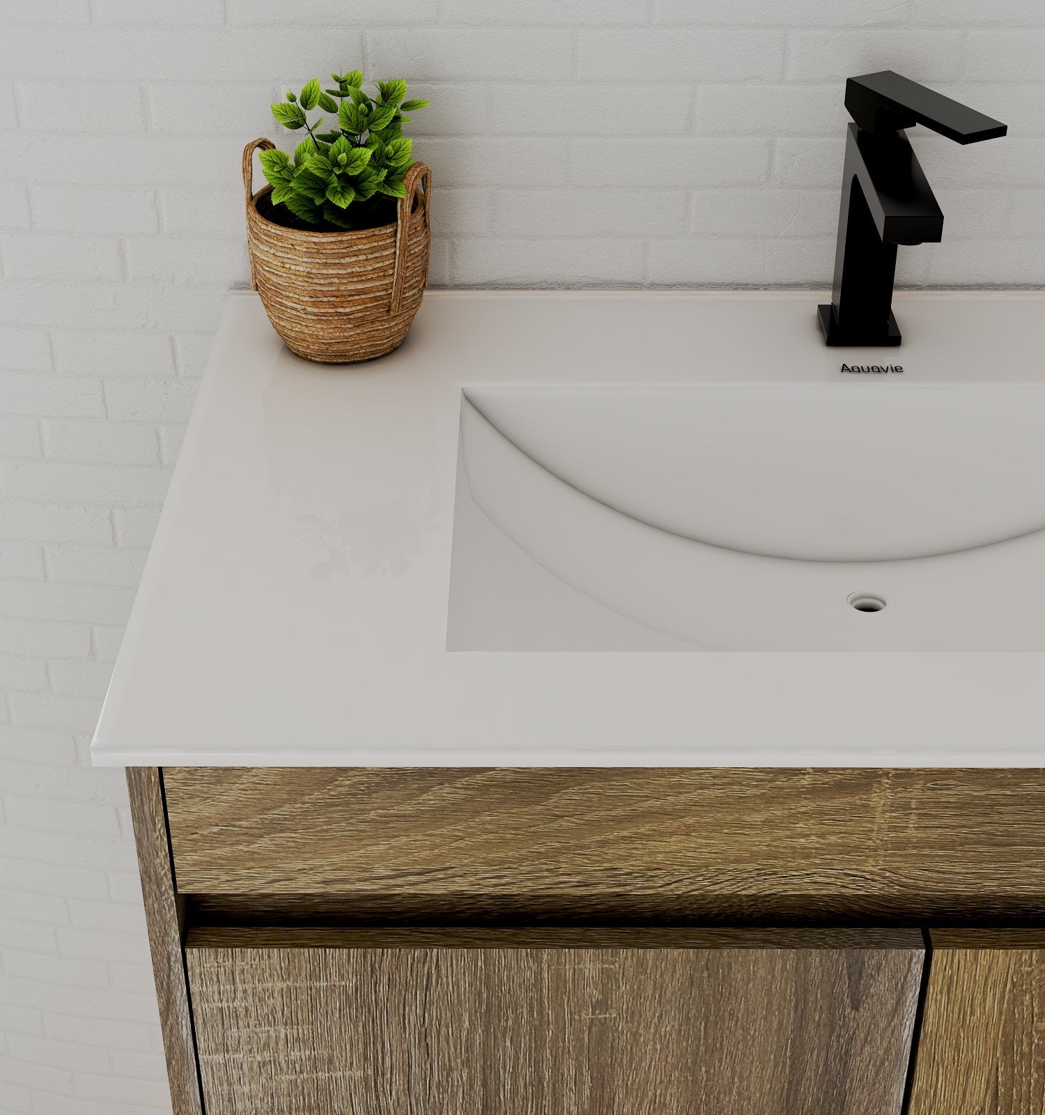 Slim 18" Deep Floating Bathroom Vanity with Integrated Ceramic Sink – 24"/28"/30"/32" - Vanity24" NeoNova Decor