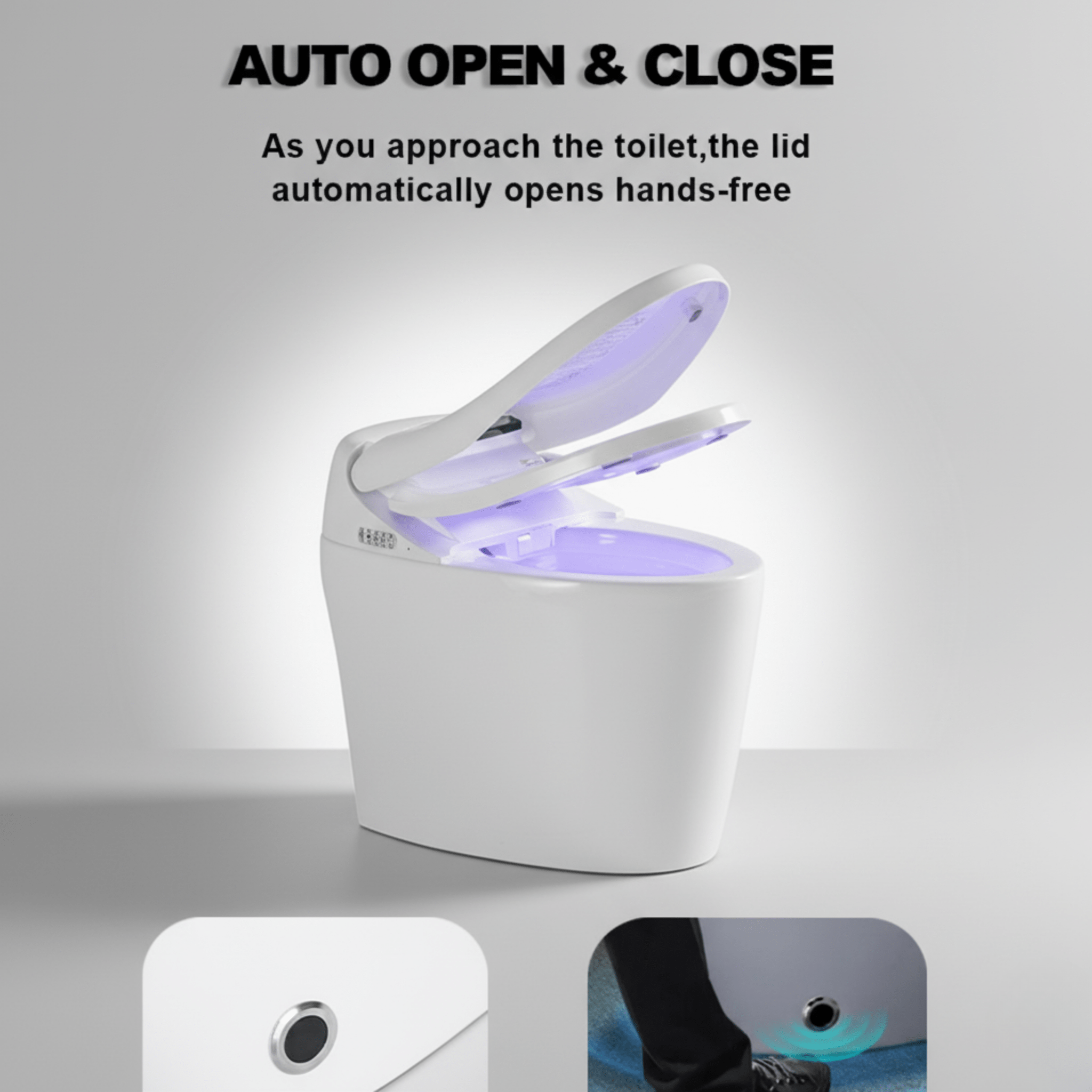 Smart Bidet Toilet with Auto Flush, Heated Seat, Dryer & Night Light – CUPC Certified - Smart Toilet NeoNova Decor