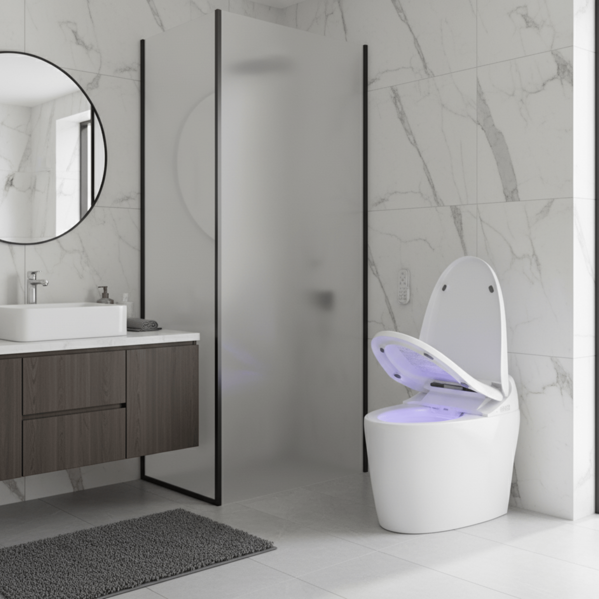 Smart Bidet Toilet with Auto Flush, Heated Seat, Dryer & Night Light – CUPC Certified - Smart Toilet NeoNova Decor