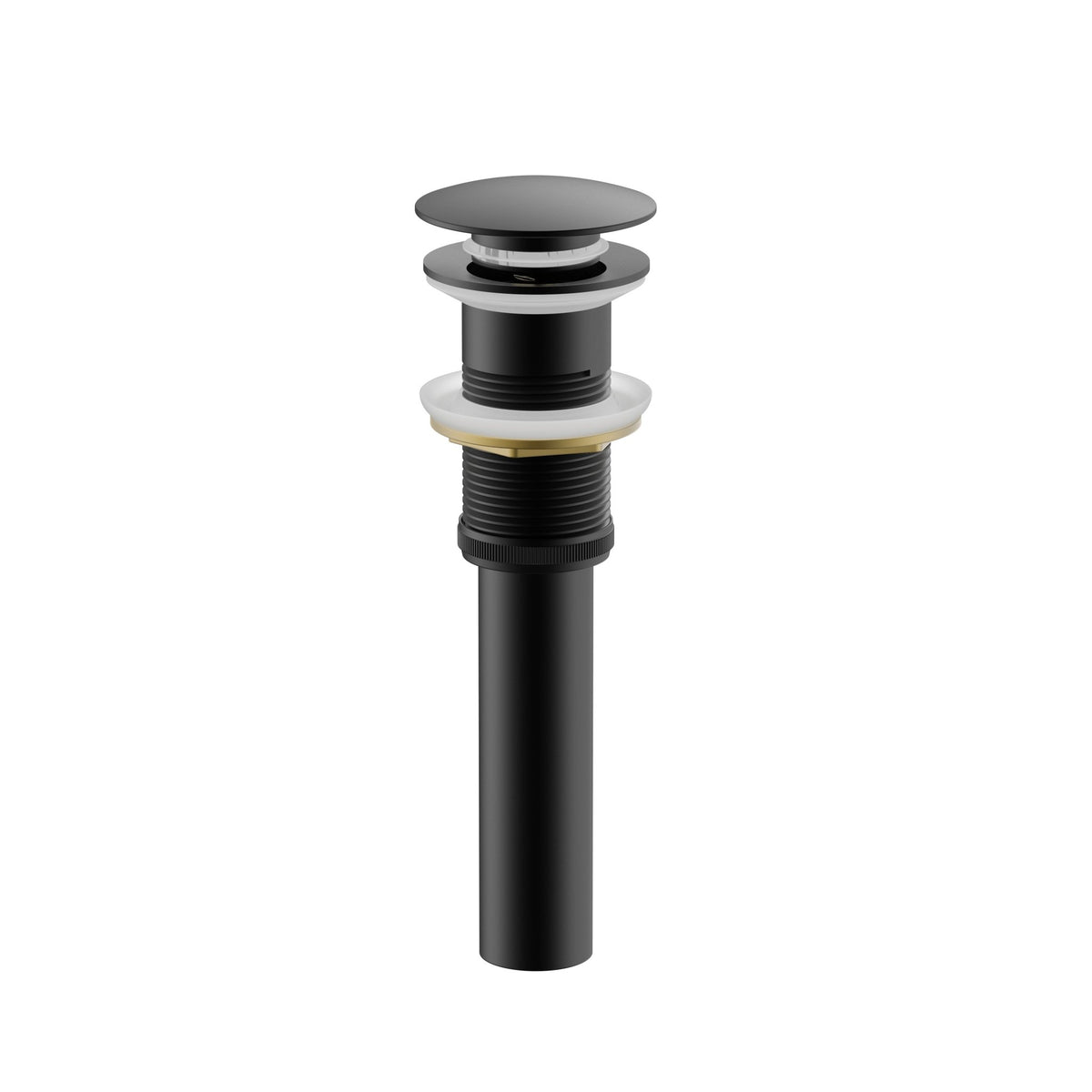 Solid Brass Pop-Up Drain (No Overflow) -HardwareMatte Black