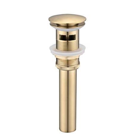 Solid Brass Pop - Up Drain (With Overflow) - Gold NeoNova Decor