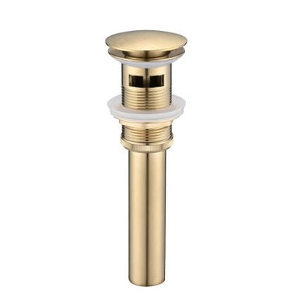 Solid Brass Pop - Up Drain (With Overflow) - Gold NeoNova Decor
